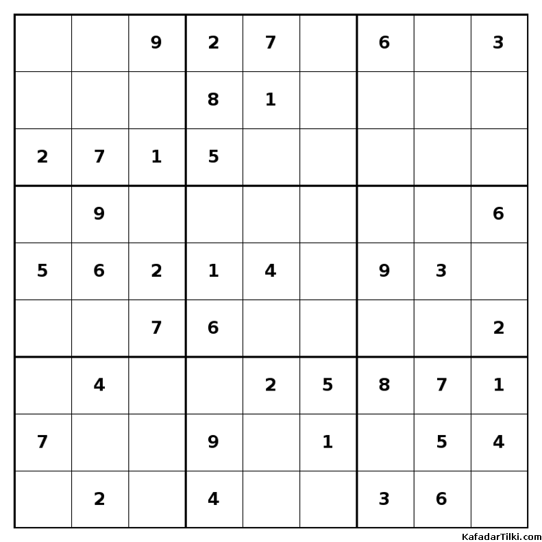 Kolay Sudoku, Kitap 29, 3. sayfa – yazdırılabilir PDF