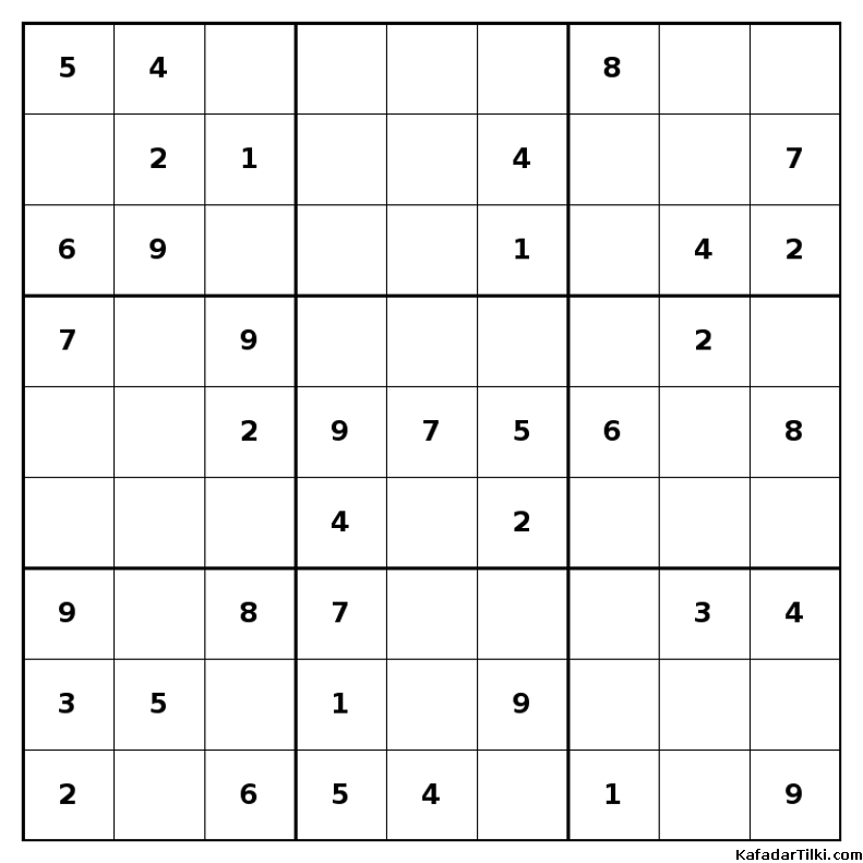 Kolay Sudoku, Kitap 29, 4. sayfa – yazdırılabilir PDF