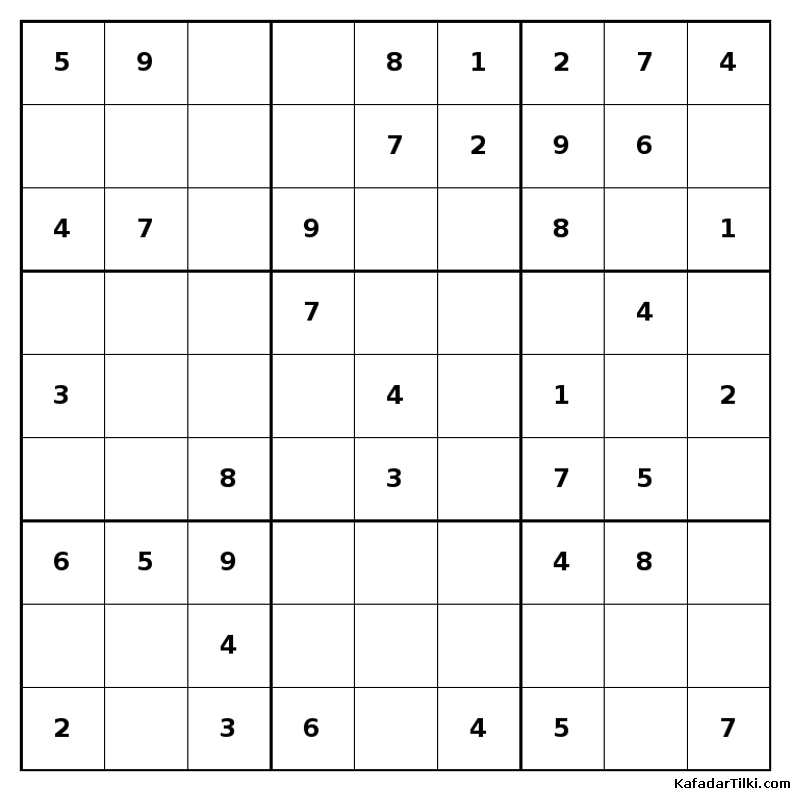 Kolay Sudoku, Kitap 29, 5. sayfa – yazdırılabilir PDF