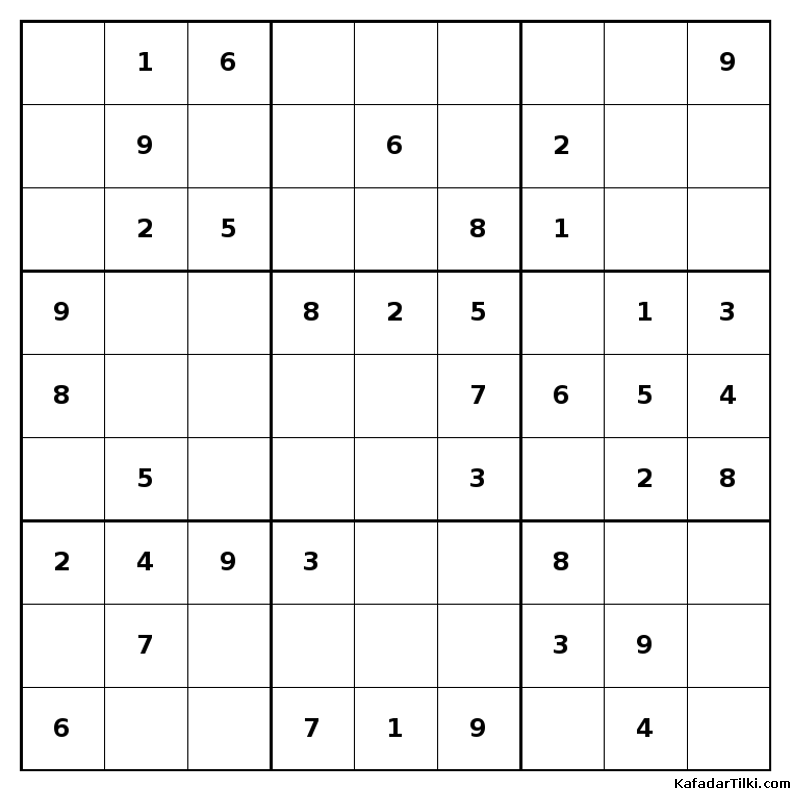 Kolay Sudoku, Kitap 29, 6. sayfa – yazdırılabilir PDF