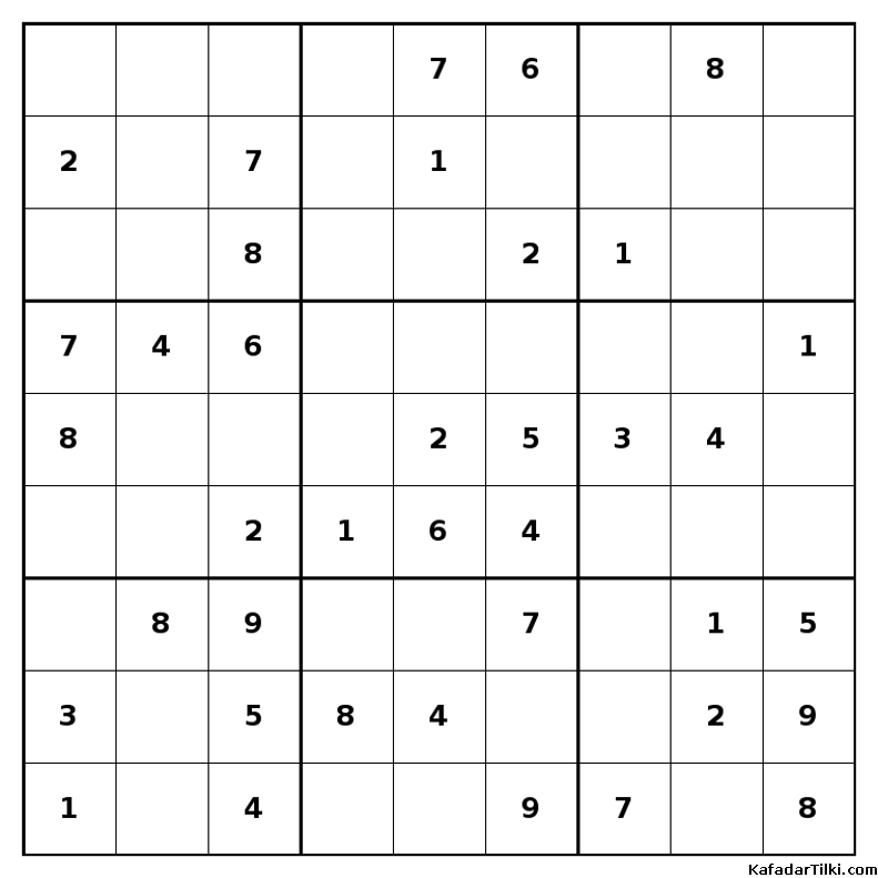Kolay Sudoku, Kitap 30, 8. sayfa – yazdırılabilir PDF