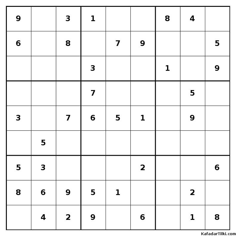 Kolay Sudoku, Kitap 30, 10. sayfa – yazdırılabilir PDF